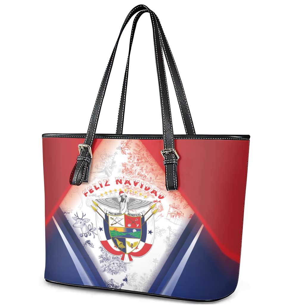 Panama Christmas Leather Tote Bag Coat Of Arms Santa Harpy - Wonder Print Shop