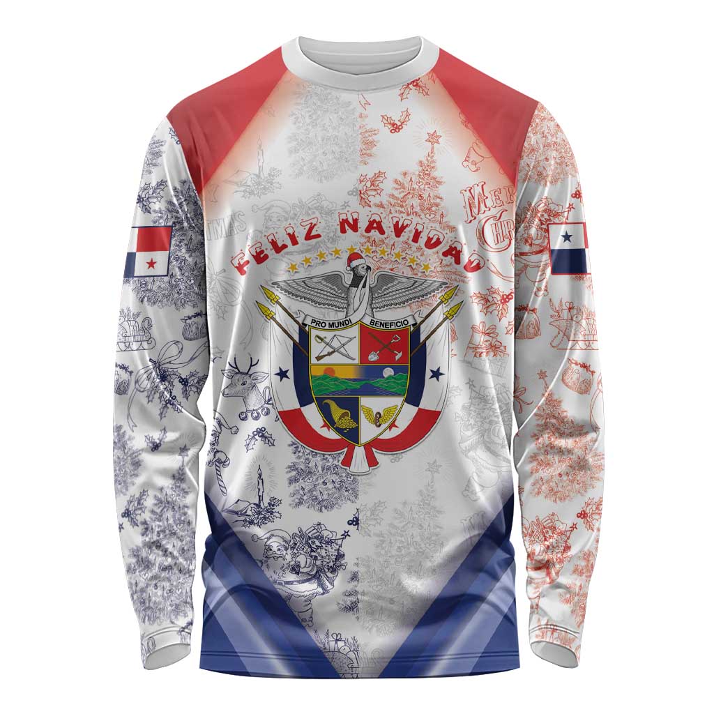 Panama Christmas Long Sleeve Shirt Coat Of Arms Santa Harpy - Wonder Print Shop