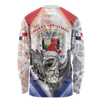 Panama Christmas Long Sleeve Shirt Coat Of Arms Santa Harpy - Wonder Print Shop