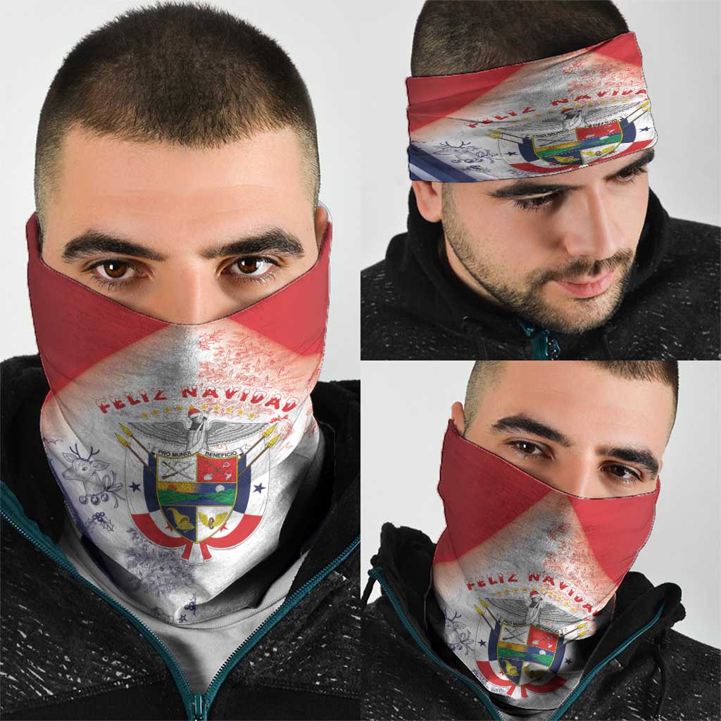 Panama Christmas Neck Gaiter Coat Of Arms Santa Harpy - Wonder Print Shop