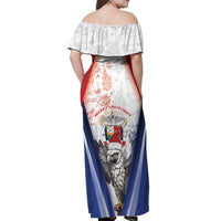 Panama Christmas Off Shoulder Maxi Dress Coat Of Arms Santa Harpy - Wonder Print Shop