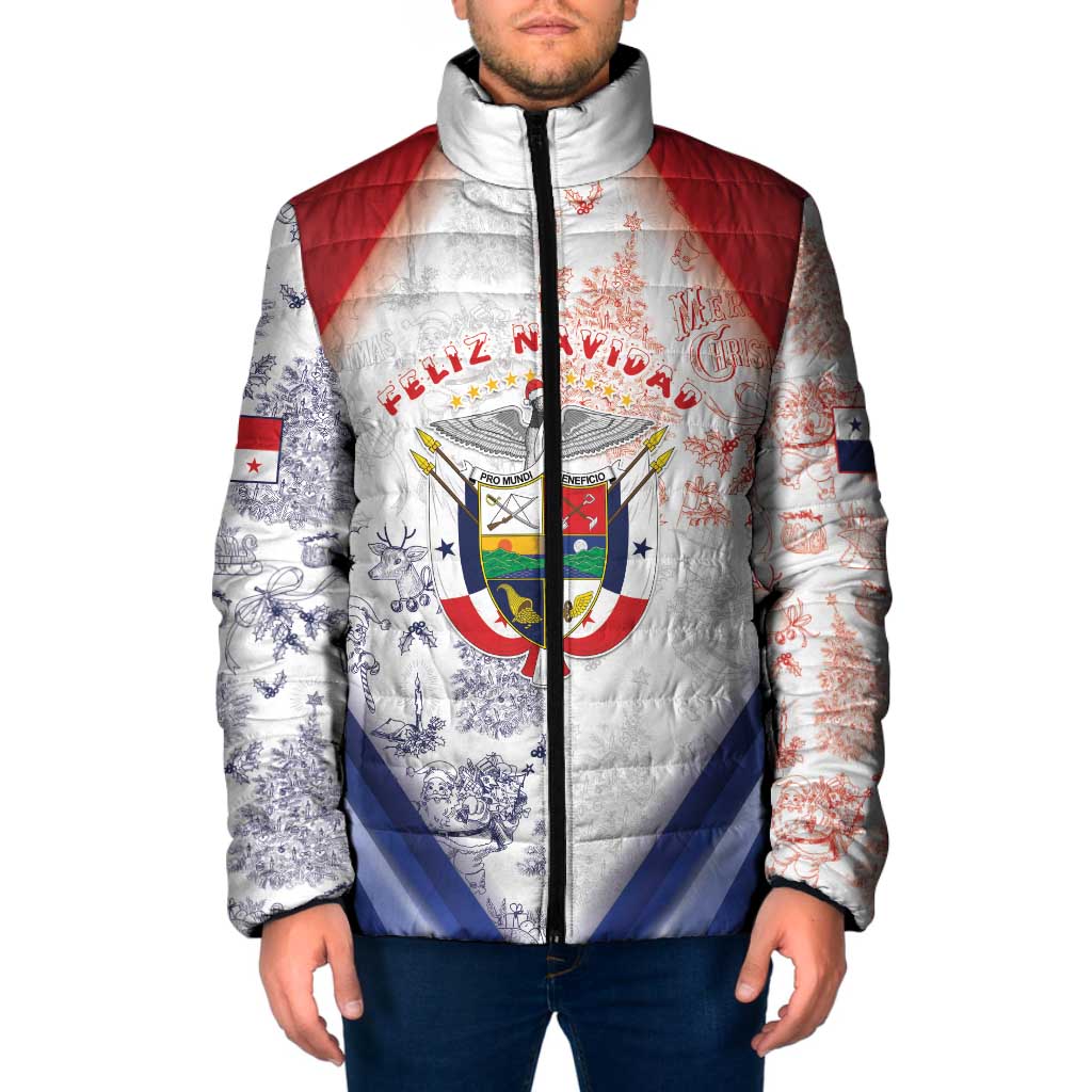 Panama Christmas Padded Jacket Coat Of Arms Santa Harpy - Wonder Print Shop