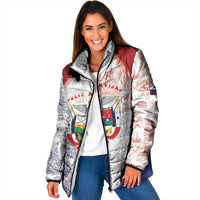 Panama Christmas Padded Jacket Coat Of Arms Santa Harpy - Wonder Print Shop