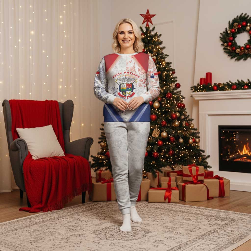 Panama Christmas Pajama Set Coat Of Arms Santa Harpy - Wonder Print Shop