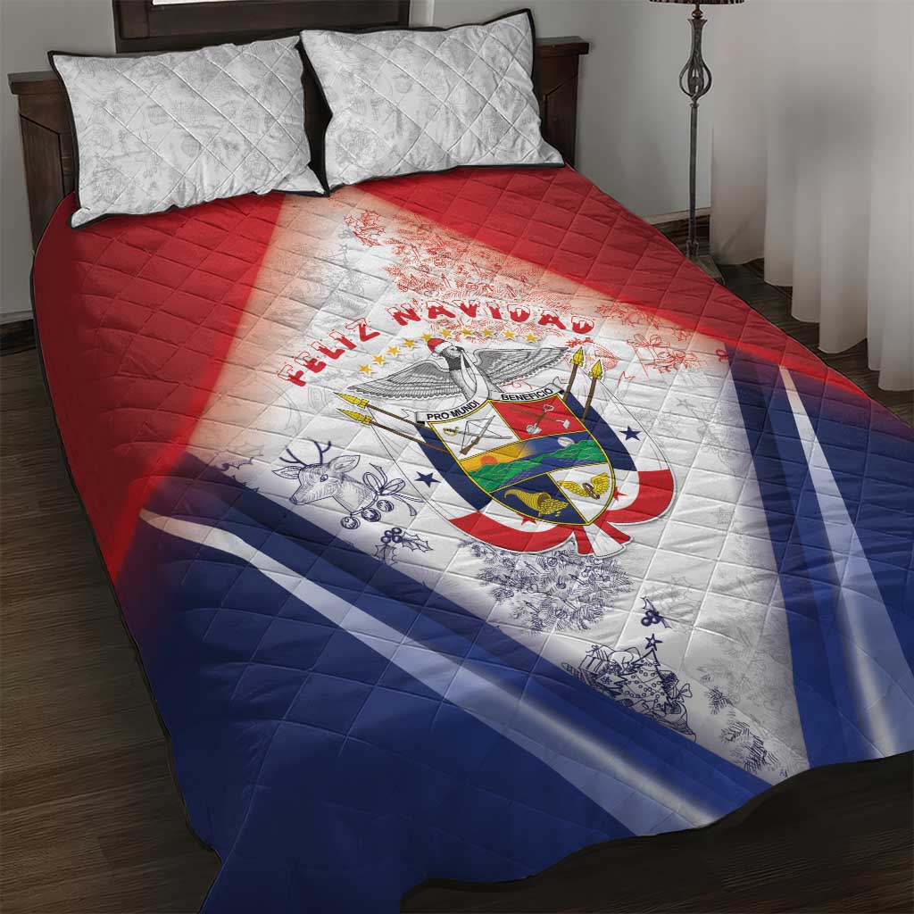 Panama Christmas Quilt Bed Set Coat Of Arms Santa Harpy - Wonder Print Shop