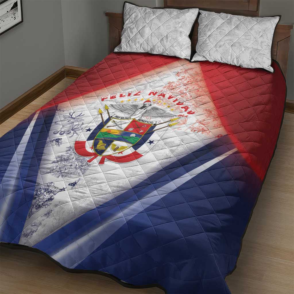 Panama Christmas Quilt Bed Set Coat Of Arms Santa Harpy - Wonder Print Shop