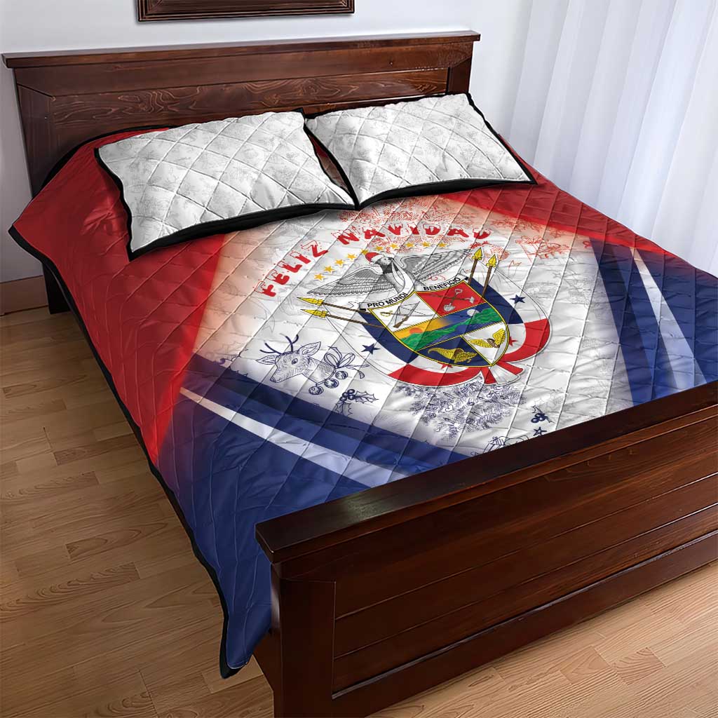 Panama Christmas Quilt Bed Set Coat Of Arms Santa Harpy - Wonder Print Shop