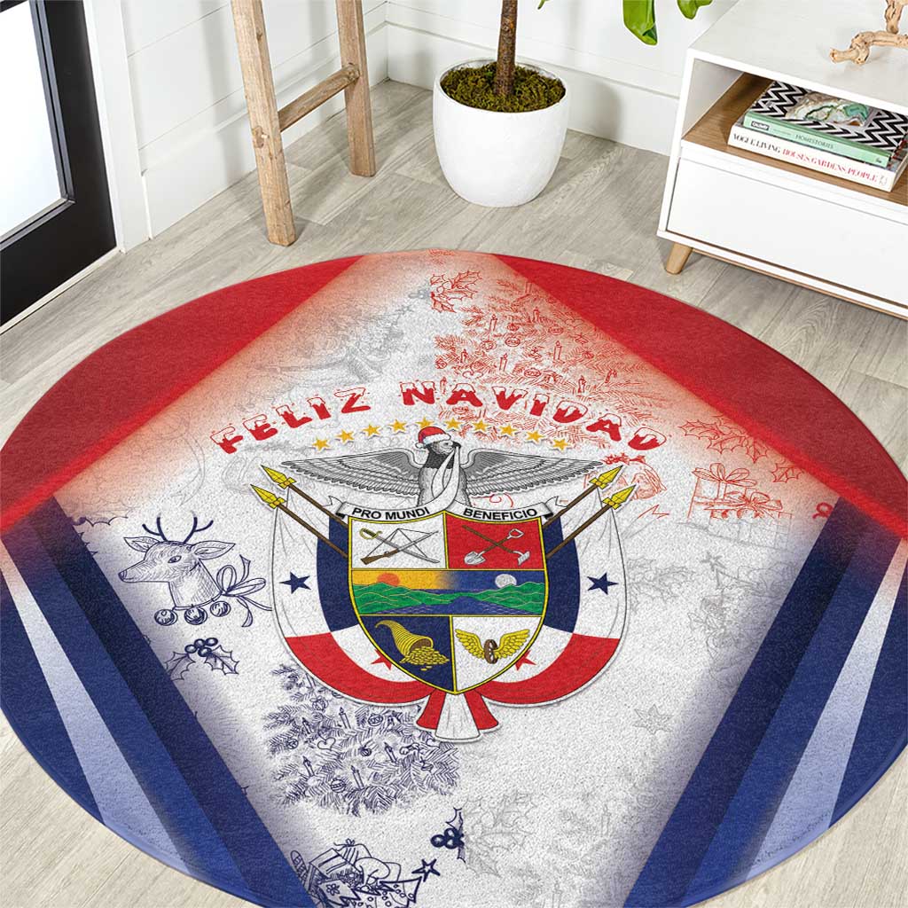 Panama Christmas Round Carpet Coat Of Arms Santa Harpy - Wonder Print Shop