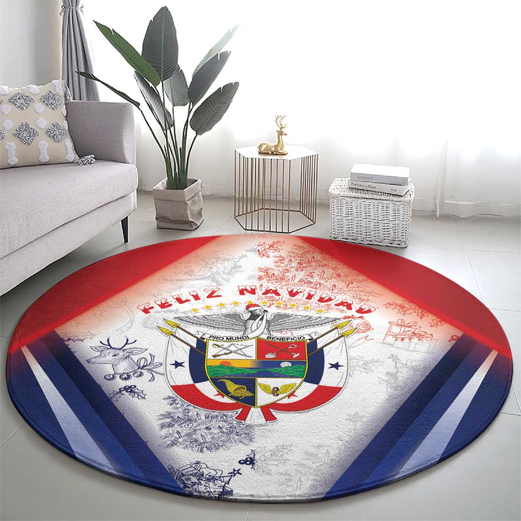Panama Christmas Round Carpet Coat Of Arms Santa Harpy - Wonder Print Shop