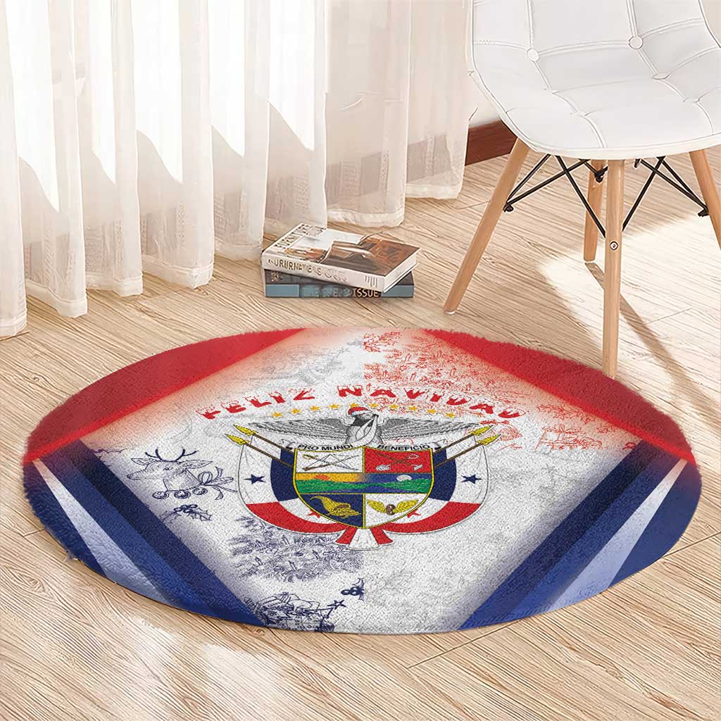 Panama Christmas Round Carpet Coat Of Arms Santa Harpy - Wonder Print Shop