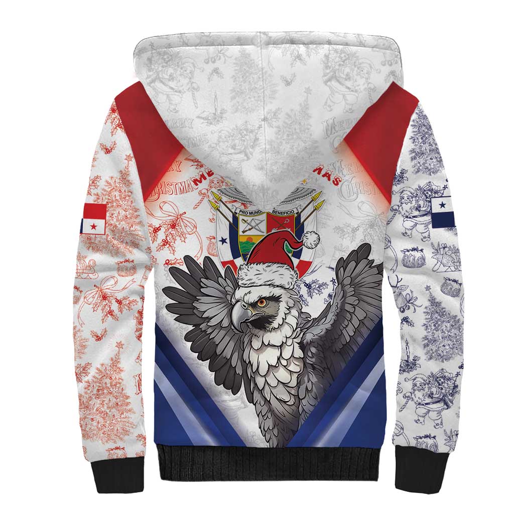 Panama Christmas Sherpa Hoodie Coat Of Arms Santa Harpy - Wonder Print Shop