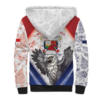 Panama Christmas Sherpa Hoodie Coat Of Arms Santa Harpy - Wonder Print Shop