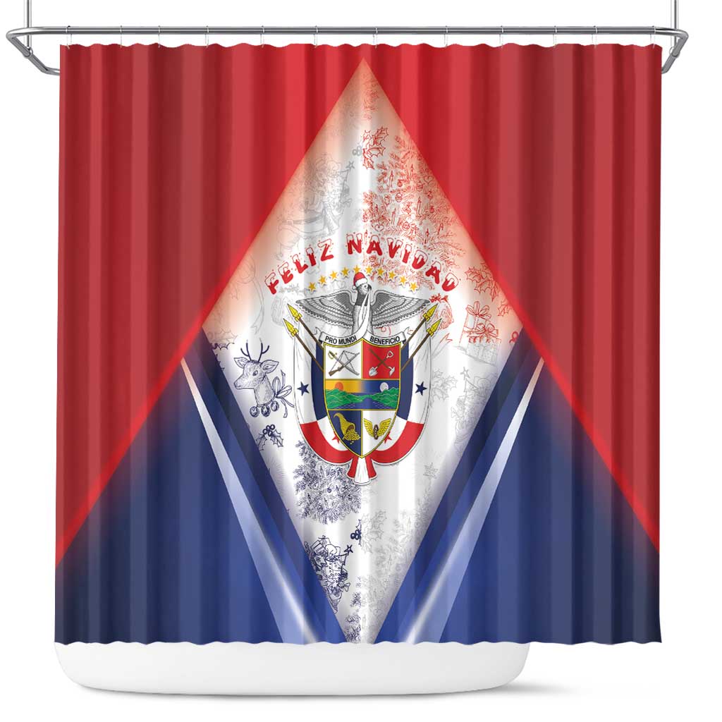 Panama Christmas Shower Curtain Coat Of Arms Santa Harpy - Wonder Print Shop