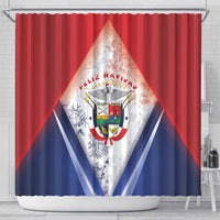 Panama Christmas Shower Curtain Coat Of Arms Santa Harpy - Wonder Print Shop