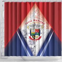 Panama Christmas Shower Curtain Coat Of Arms Santa Harpy - Wonder Print Shop