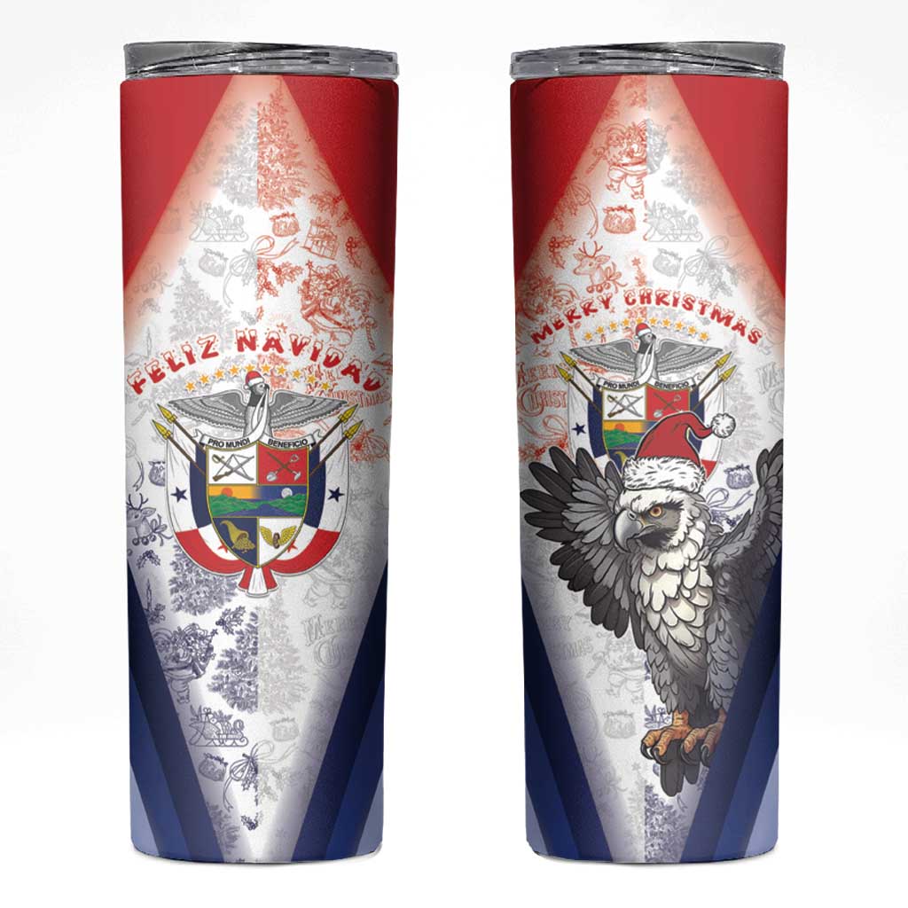 Panama Christmas Skinny Tumbler Coat Of Arms Santa Harpy - Wonder Print Shop