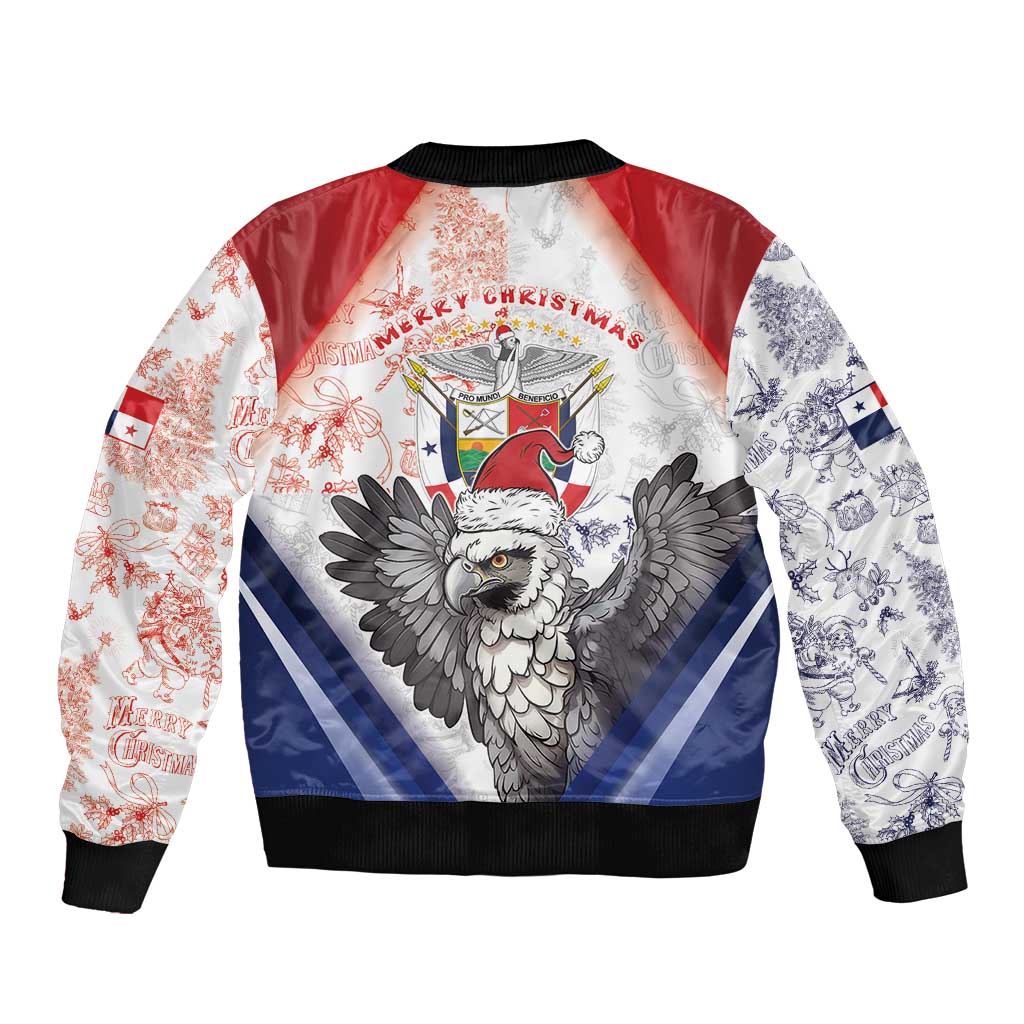 Panama Christmas Sleeve Zip Bomber Jacket Coat Of Arms Santa Harpy - Wonder Print Shop