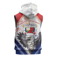 Panama Christmas Sleeveless Hoodie Coat Of Arms Santa Harpy - Wonder Print Shop