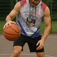 Panama Christmas Sleeveless Hoodie Coat Of Arms Santa Harpy - Wonder Print Shop