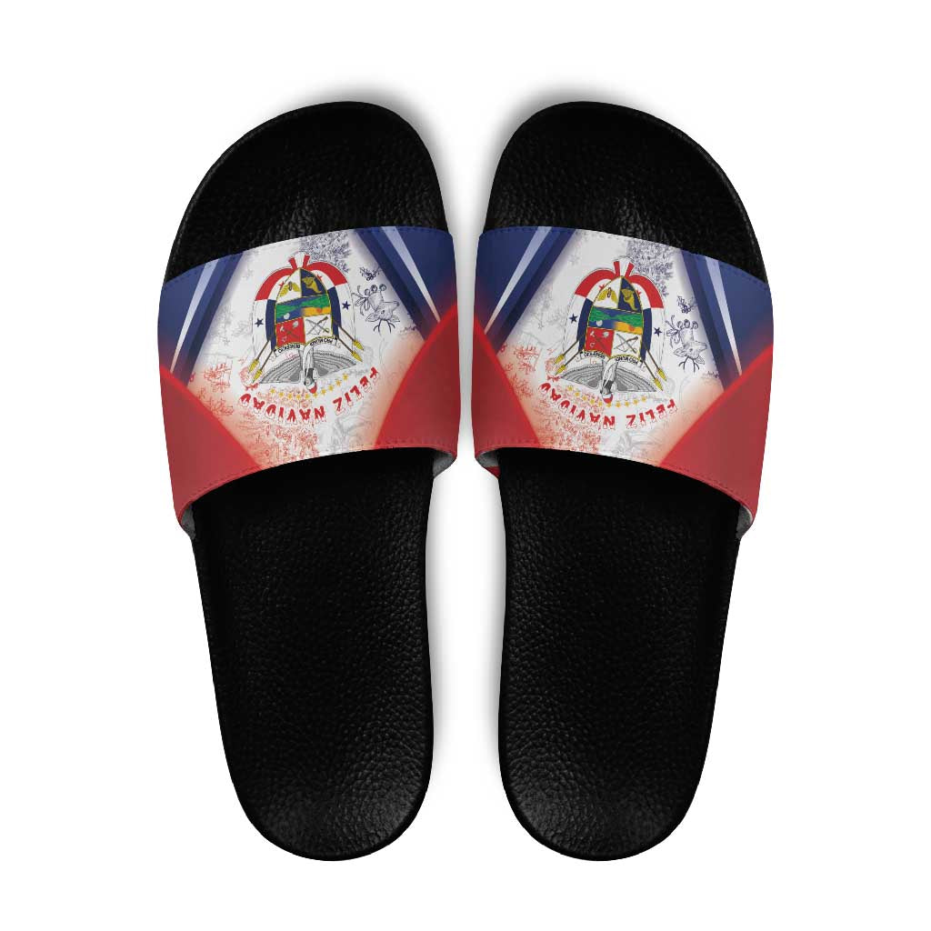 Panama Christmas Slide Sandals Coat Of Arms Santa Harpy - Wonder Print Shop