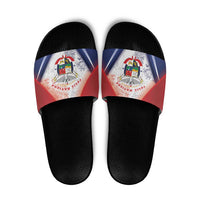 Panama Christmas Slide Sandals Coat Of Arms Santa Harpy - Wonder Print Shop
