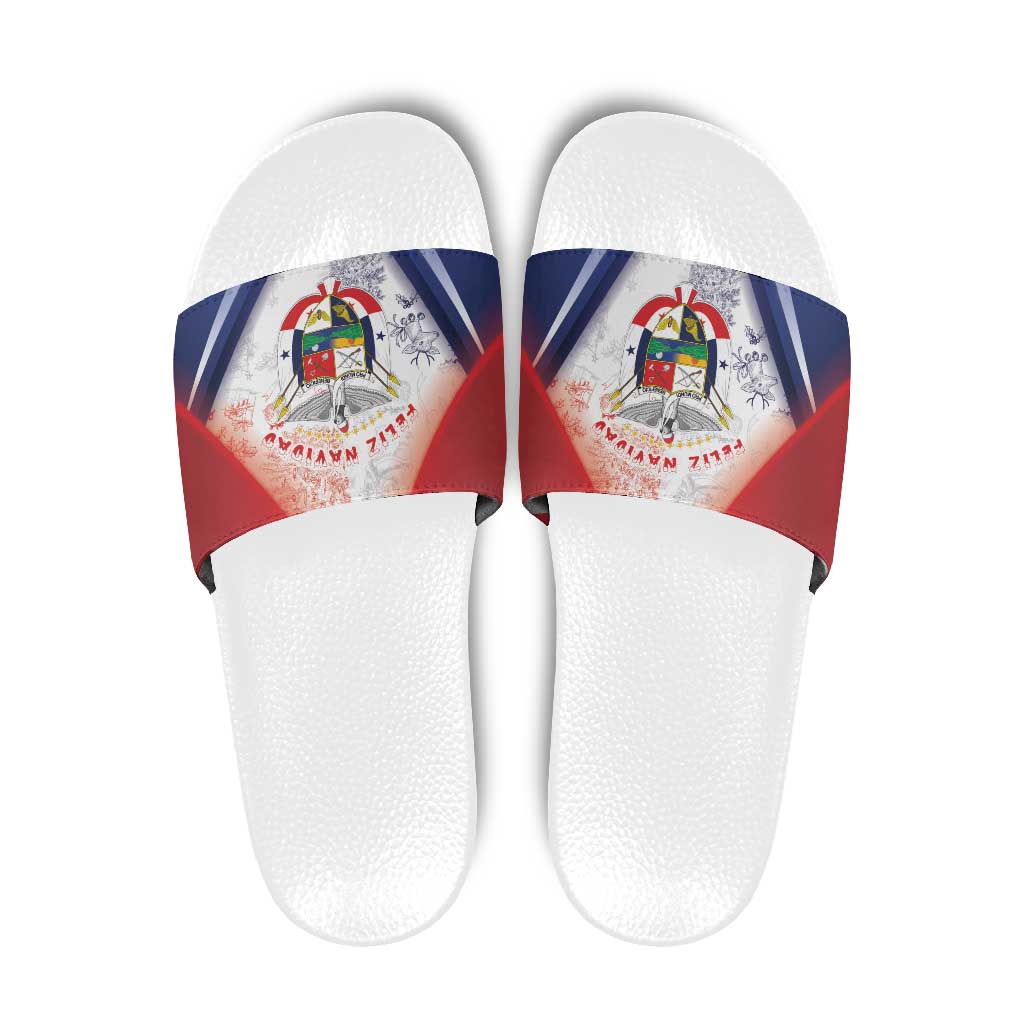 Panama Christmas Slide Sandals Coat Of Arms Santa Harpy - Wonder Print Shop
