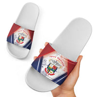 Panama Christmas Slide Sandals Coat Of Arms Santa Harpy - Wonder Print Shop