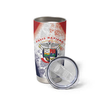 Panama Christmas Tumbler Cup Coat Of Arms Santa Harpy - Wonder Print Shop