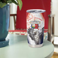 Panama Christmas Tumbler Cup Coat Of Arms Santa Harpy - Wonder Print Shop