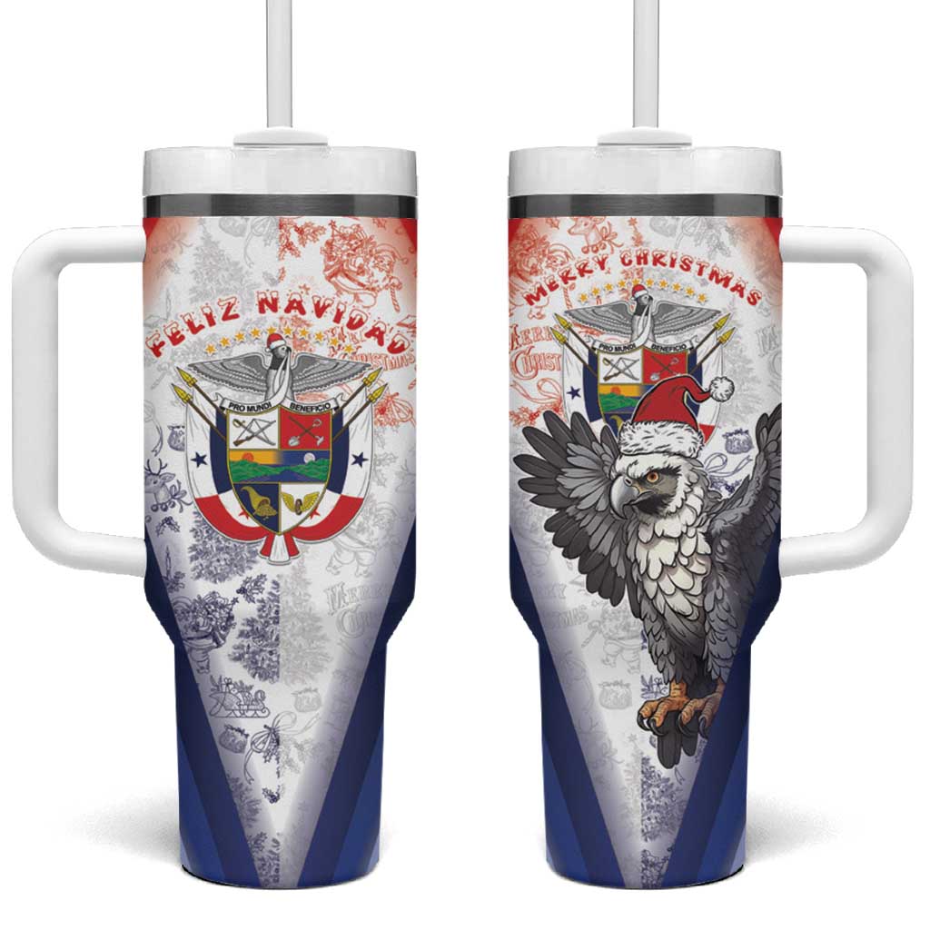 Panama Christmas Tumbler With Handle Coat Of Arms Santa Harpy - Wonder Print Shop