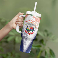 Panama Christmas Tumbler With Handle Coat Of Arms Santa Harpy - Wonder Print Shop