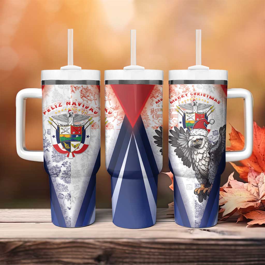 Panama Christmas Tumbler With Handle Coat Of Arms Santa Harpy - Wonder Print Shop