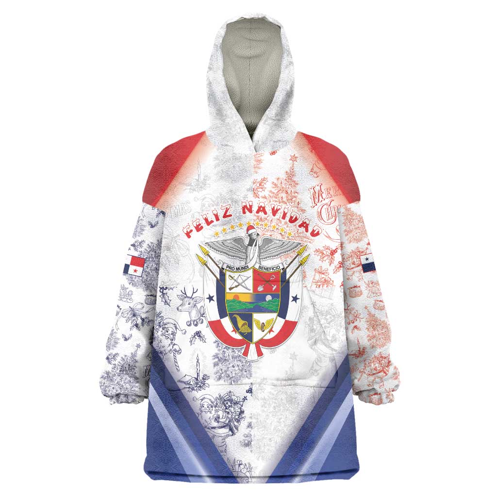 Panama Christmas Wearable Blanket Hoodie Coat Of Arms Santa Harpy - Wonder Print Shop