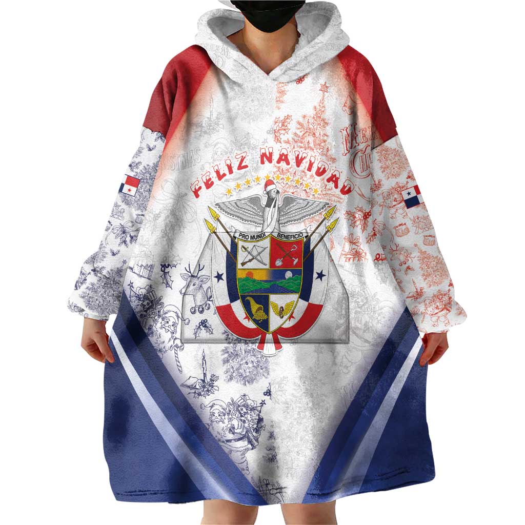 Panama Christmas Wearable Blanket Hoodie Coat Of Arms Santa Harpy - Wonder Print Shop