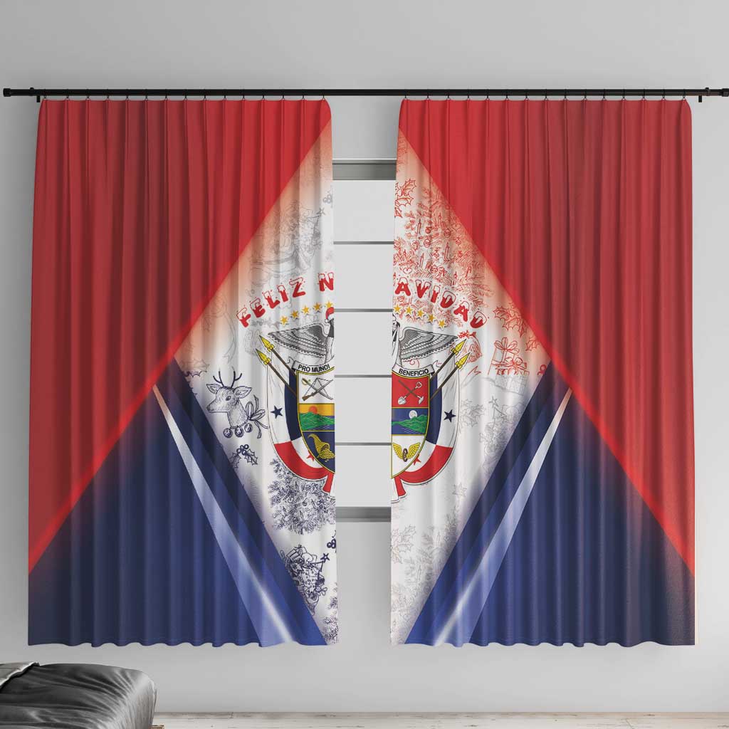 Panama Christmas Window Curtain Coat Of Arms Santa Harpy - Wonder Print Shop