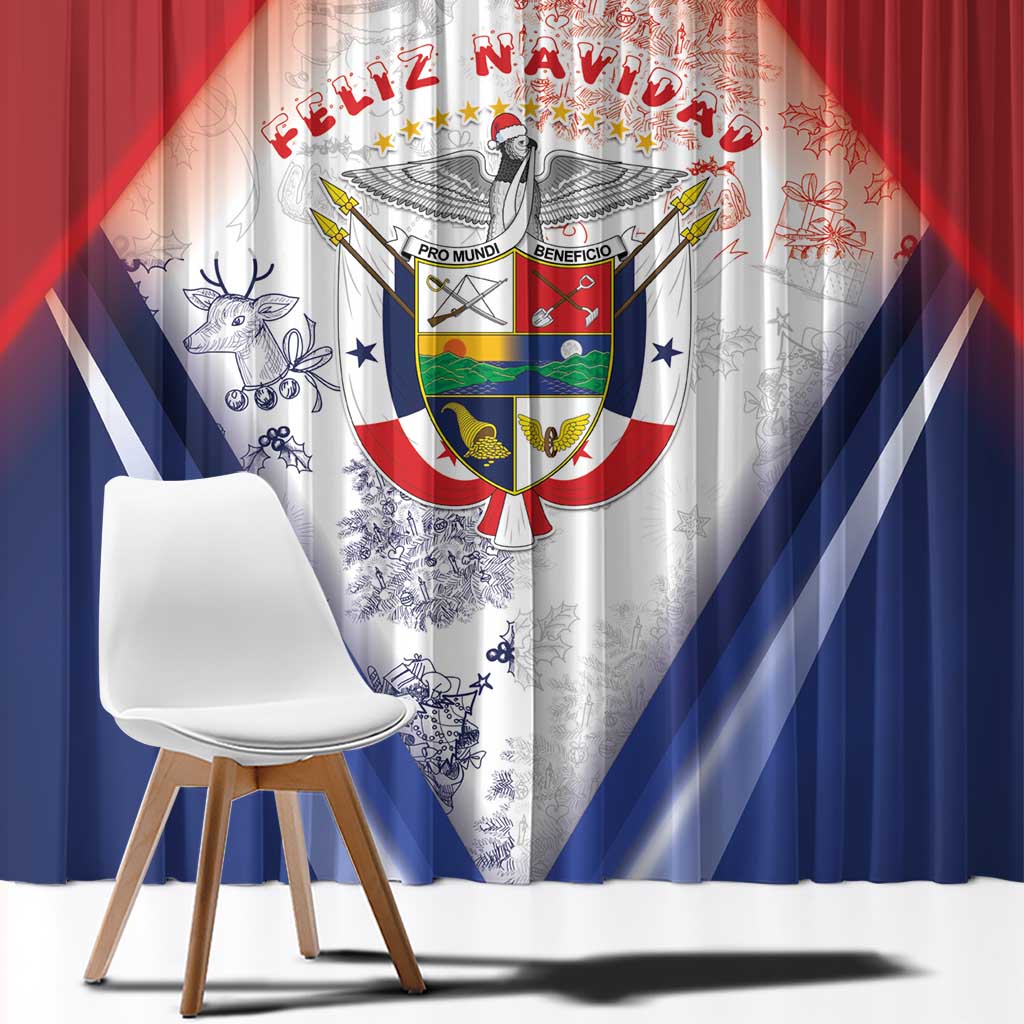 Panama Christmas Window Curtain Coat Of Arms Santa Harpy - Wonder Print Shop