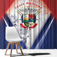 Panama Christmas Window Curtain Coat Of Arms Santa Harpy - Wonder Print Shop