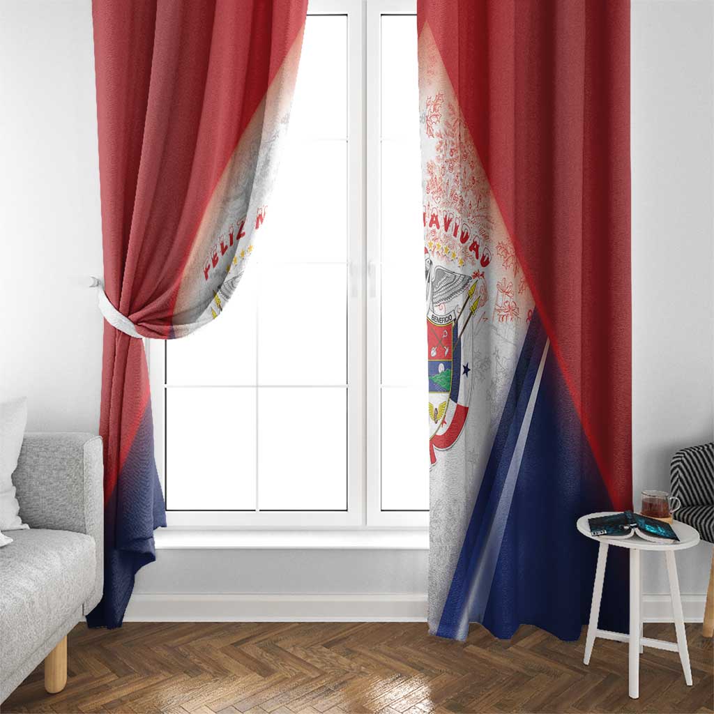 Panama Christmas Window Curtain Coat Of Arms Santa Harpy - Wonder Print Shop