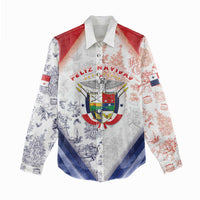Panama Christmas Women Casual Shirt Coat Of Arms Santa Harpy - Wonder Print Shop