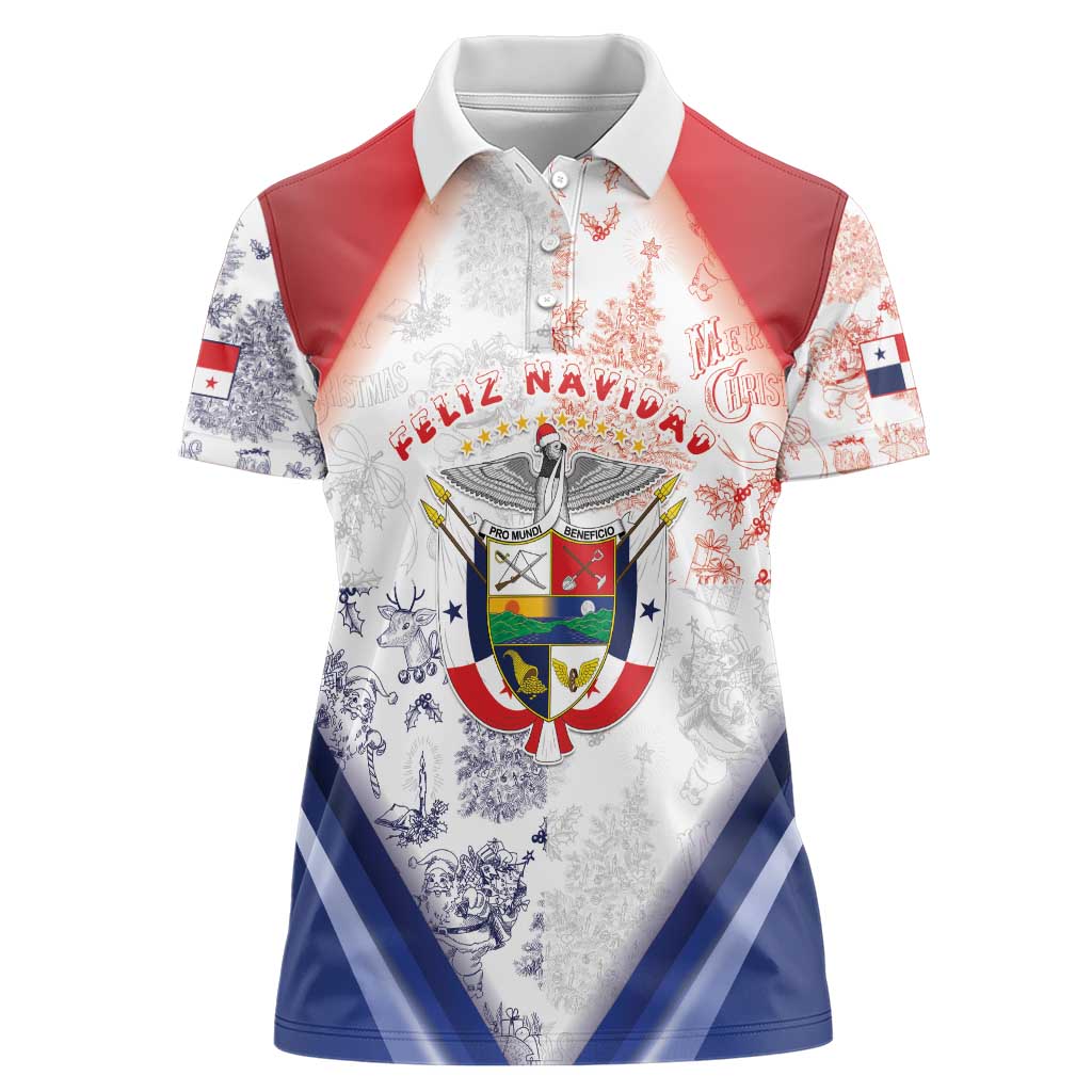 Panama Christmas Women Polo Shirt Coat Of Arms Santa Harpy - Wonder Print Shop
