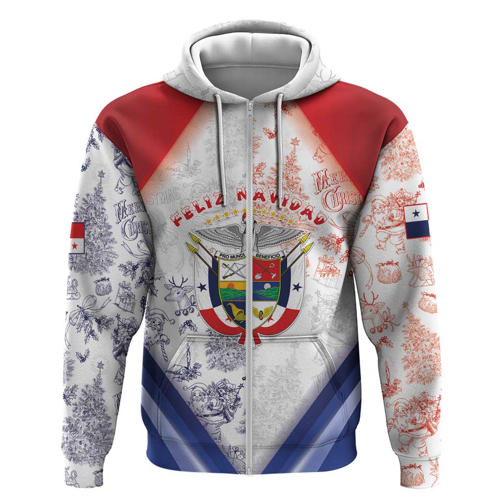 Panama Christmas Zip Hoodie Coat Of Arms Santa Harpy - Wonder Print Shop
