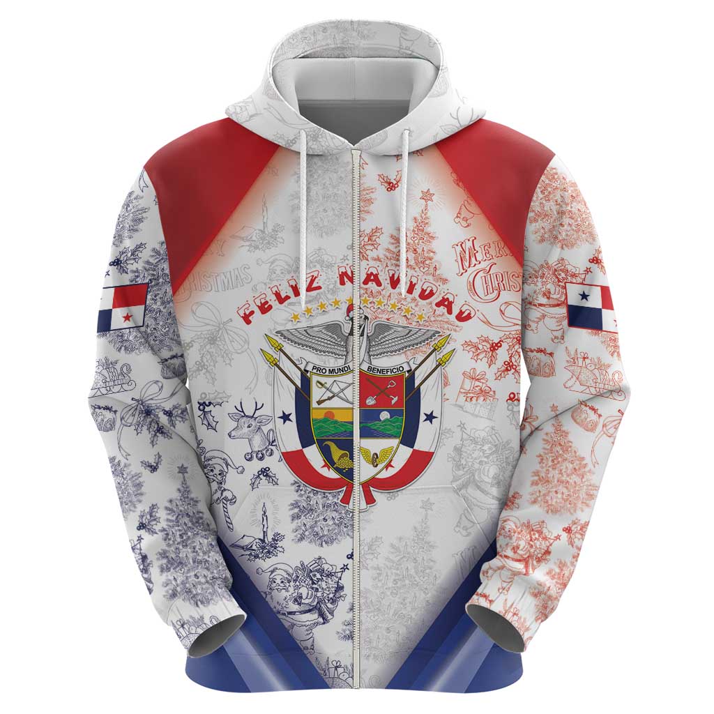 Panama Christmas Zip Hoodie Coat Of Arms Santa Harpy - Wonder Print Shop