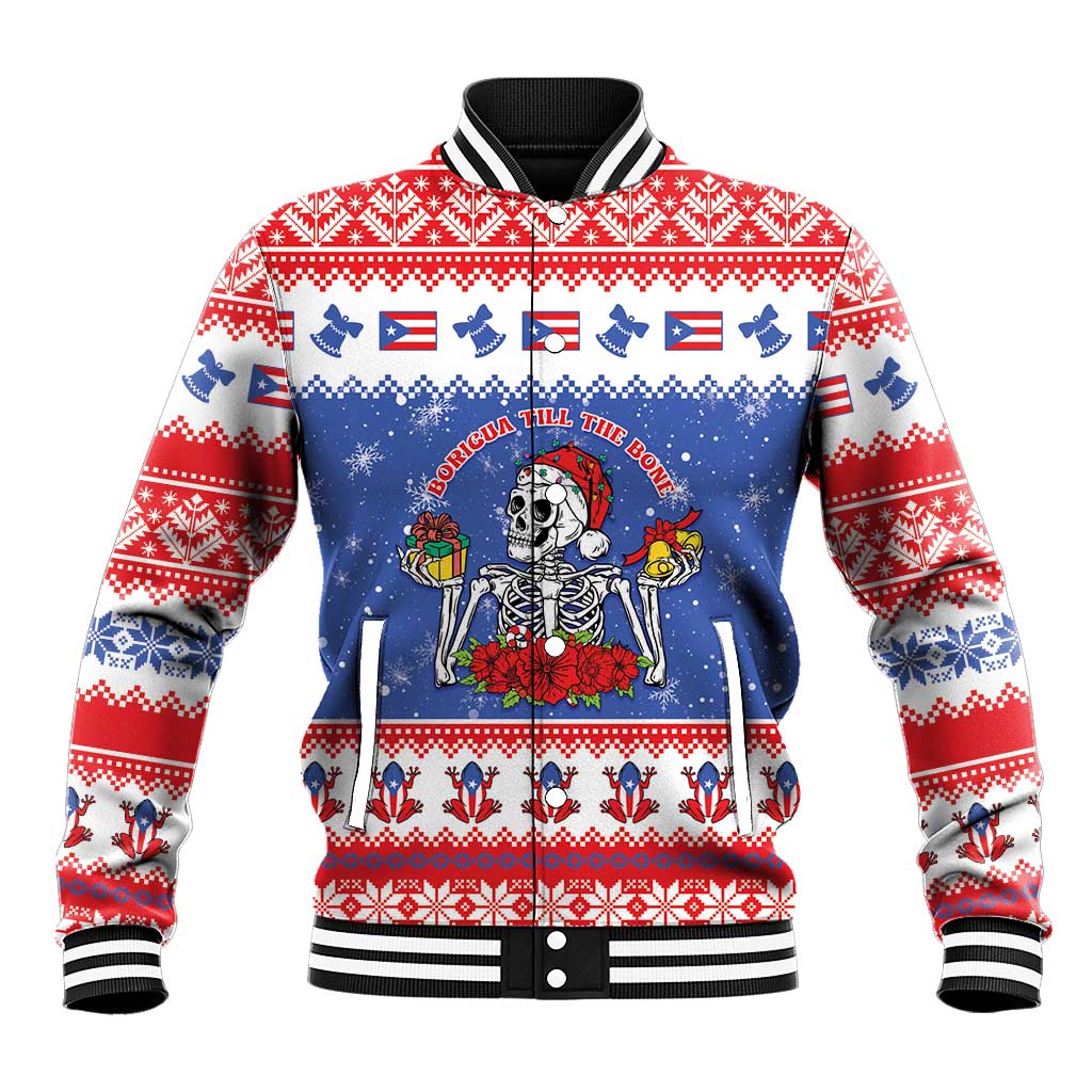 Puerto Rico Christmas Baseball Jacket Boricua Till The Bone - Wonder Print Shop