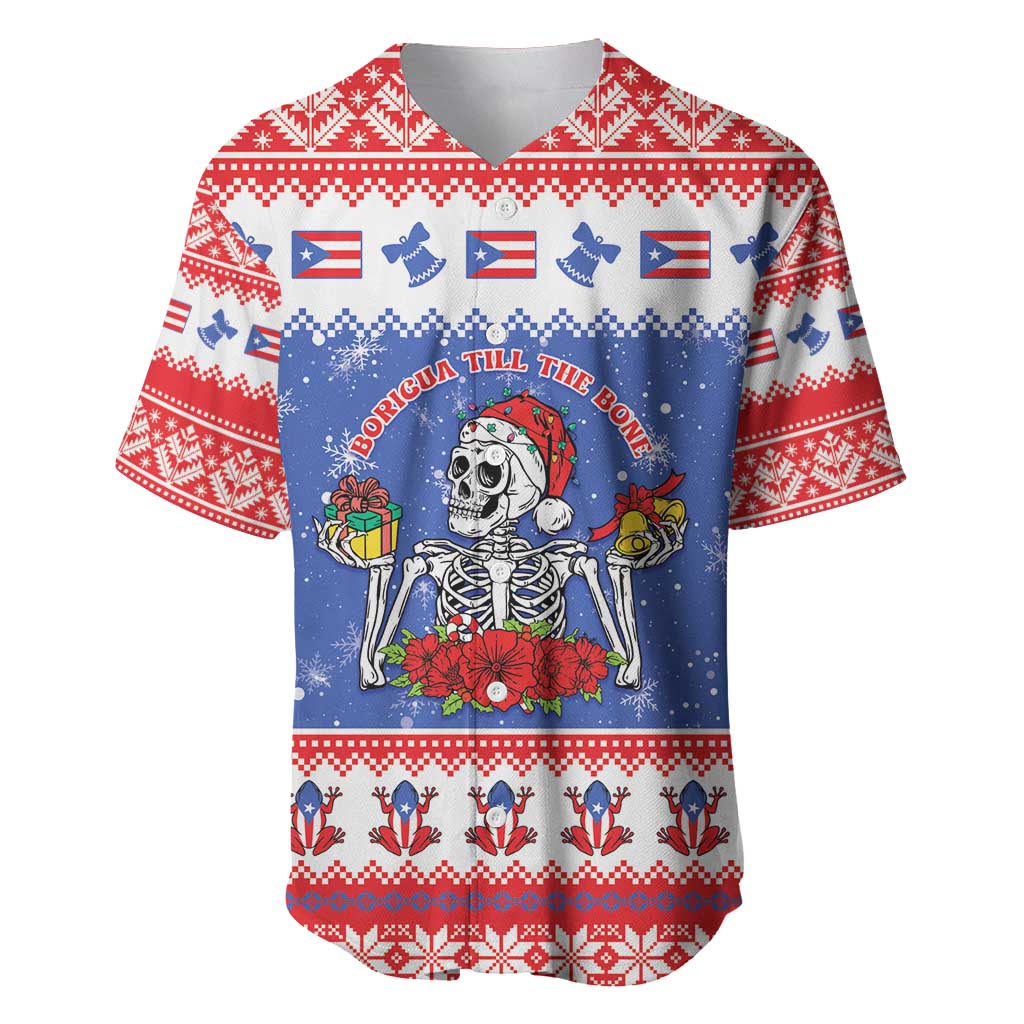 Puerto Rico Christmas Baseball Jersey Boricua Till The Bone - Wonder Print Shop