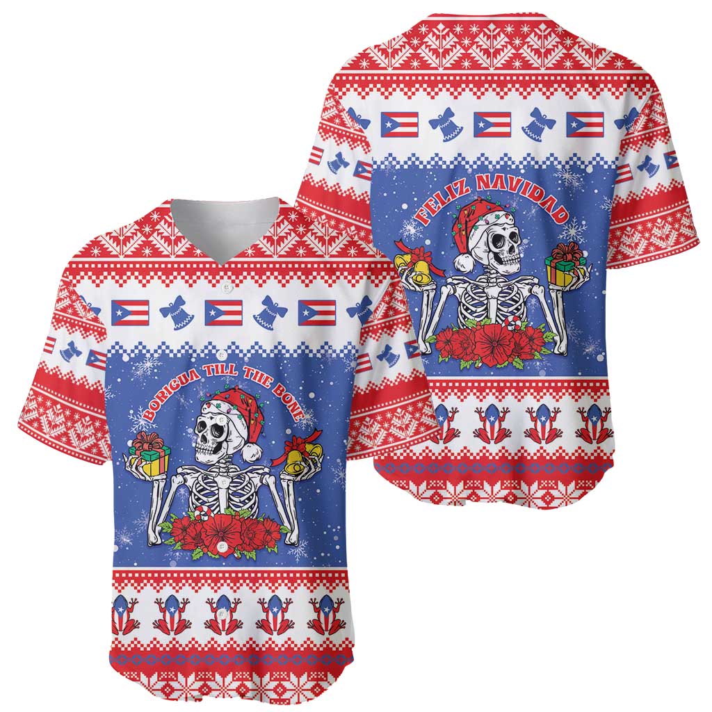 Puerto Rico Christmas Baseball Jersey Boricua Till The Bone - Wonder Print Shop