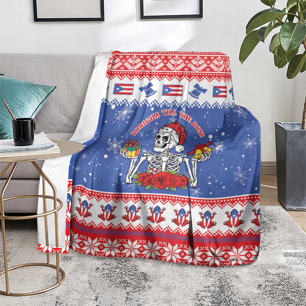 Puerto Rico Christmas Blanket Boricua Till The Bone - Wonder Print Shop