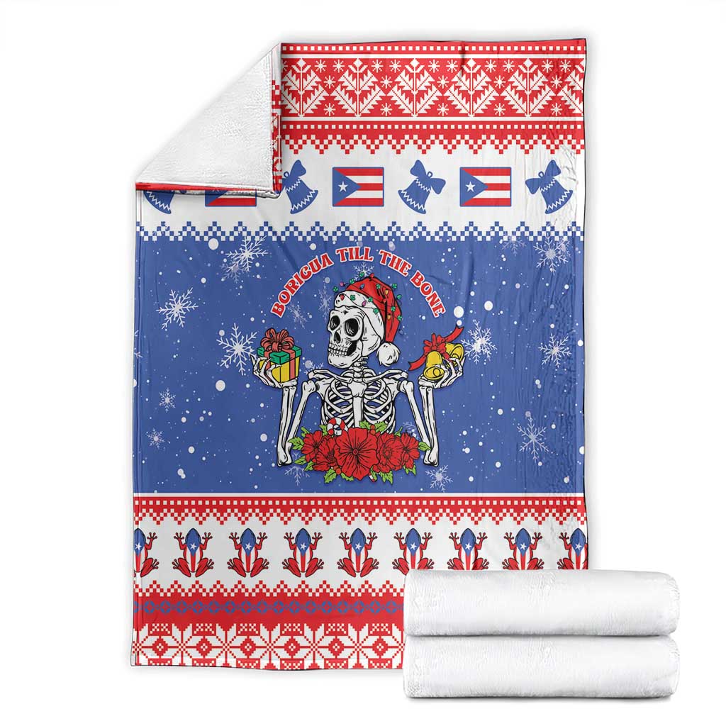 Puerto Rico Christmas Blanket Boricua Till The Bone - Wonder Print Shop