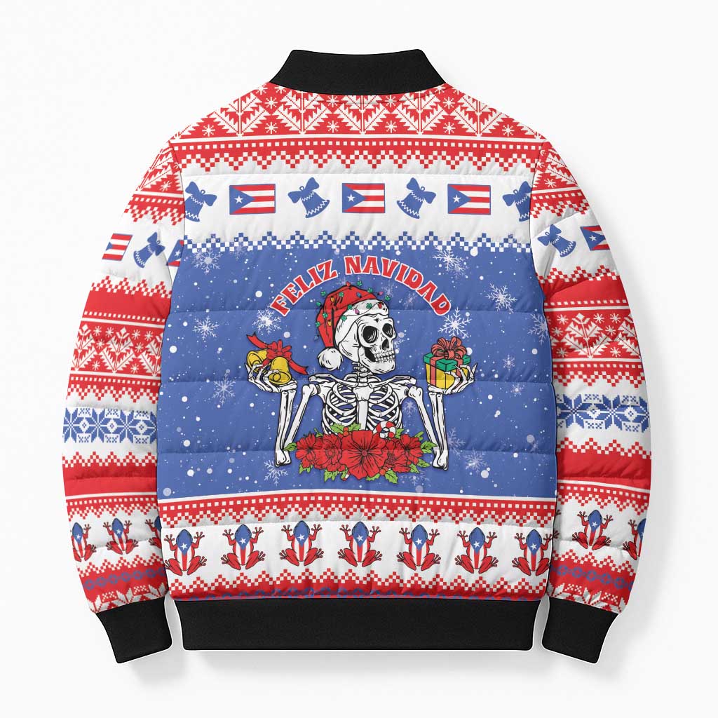 Puerto Rico Christmas Bomber Puffer Jacket Boricua Till The Bone - Wonder Print Shop