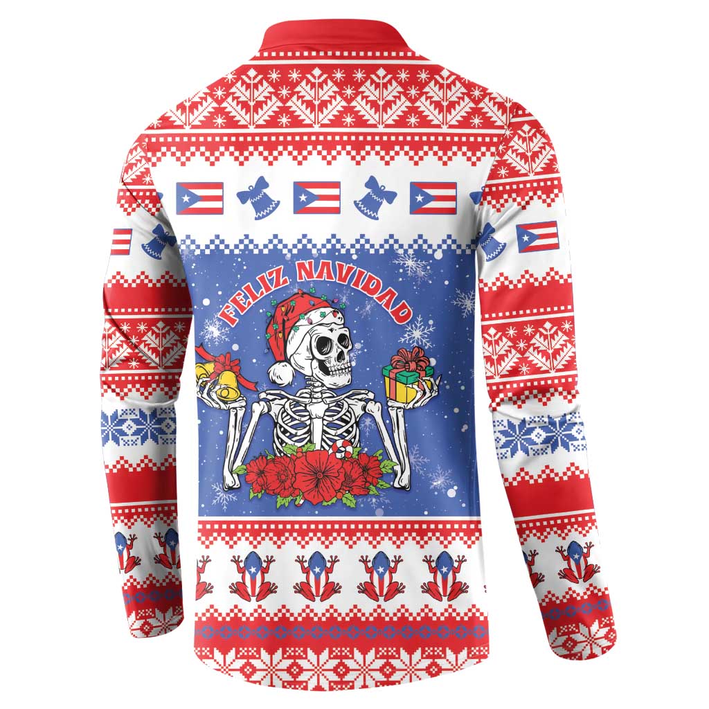 Puerto Rico Christmas Button Sweatshirt Boricua Till The Bone - Wonder Print Shop