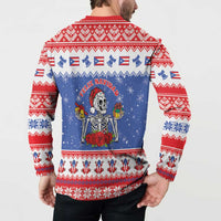 Puerto Rico Christmas Button Sweatshirt Boricua Till The Bone - Wonder Print Shop